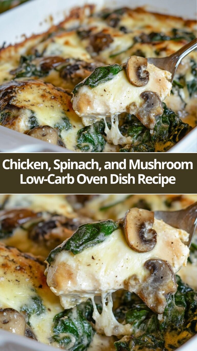 Chicken, Spinach, and Mushroom Low-Carb Oven Dish Recipe - WEEKNIGHT