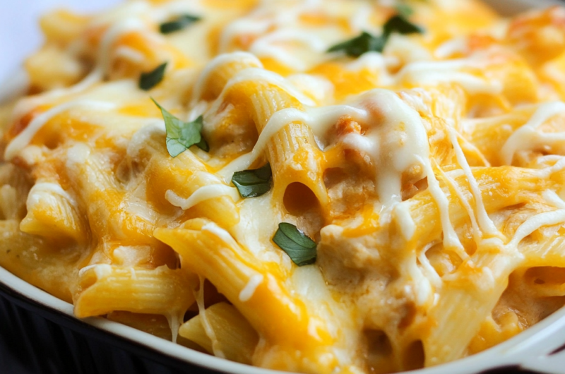 Easy Buffalo Chicken Pasta Bake Recipe