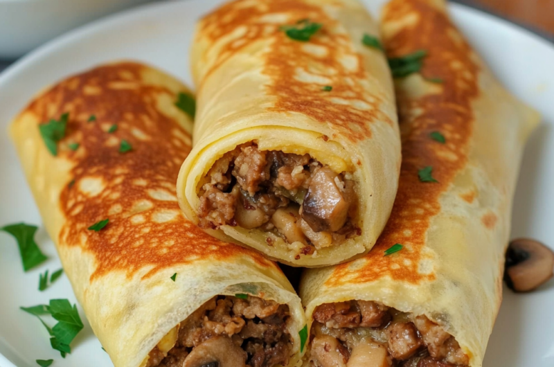 Savory Crepes (Meat and Mushroom Nalesniki) Recipe