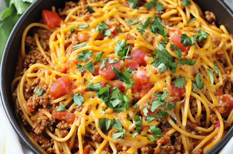 One Pot Taco Spaghetti Recipe - Weeknight Recipes